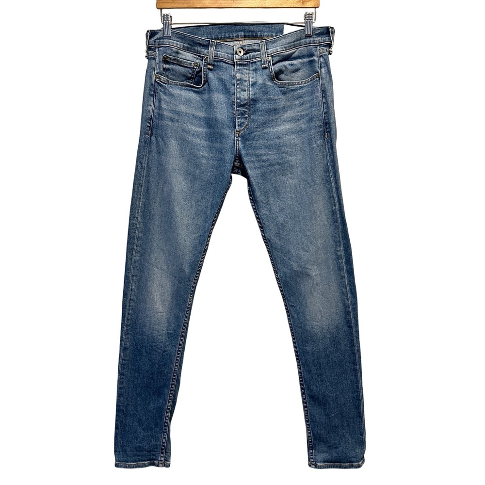 Rag & Bone Fit 1 Skinny Jeans Mens 31x31 Weston Blue Denim Button Fly Stretch
